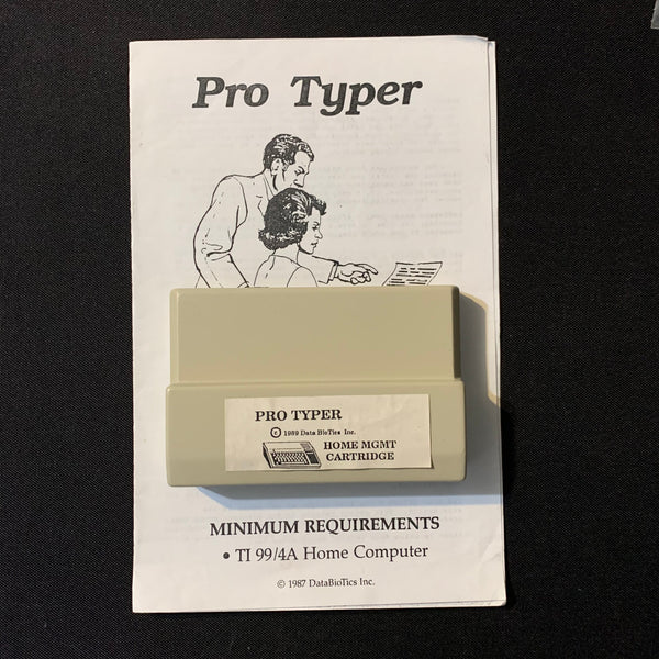 TEXAS INSTRUMENTS TI 99/4A Pro Typer tested cartridge with manual