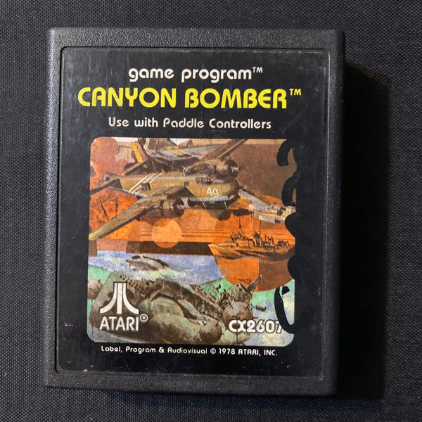 ATARI 2600 Canyon Bomber (1978) tested video game cartridge graphic label paddle game