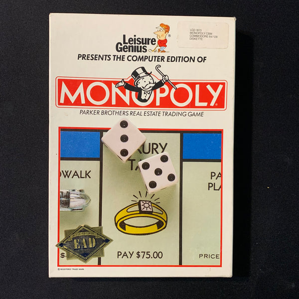 COMMODORE 64 Monopoly (1987) boxed tested video game Leisure Genius Virgin disk