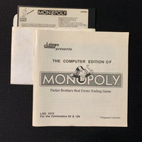 COMMODORE 64 Monopoly (1987) boxed tested video game Leisure Genius Virgin disk
