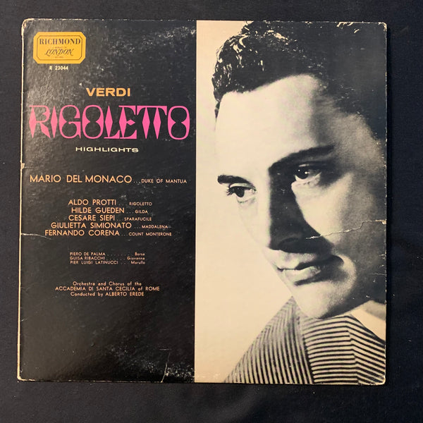 LP Verdi 'Rigoletto' Highlights VG/G+ opera classical Mario del Monaco; Alberto Erede