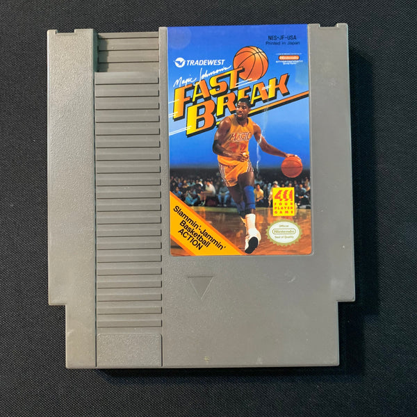 NINTENDO NES Magic Johnson Fast Break (1990) basketball tested video game cartridge