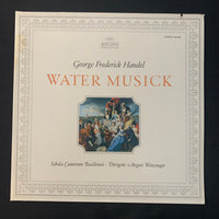 LP Handel 'Water Musik' Schola Cantorum Bailiensis, August Wenzinger VG+/VG+ vinyl