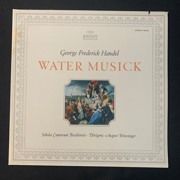 LP Handel 'Water Musik' Schola Cantorum Bailiensis, August Wenzinger VG+/VG+ vinyl