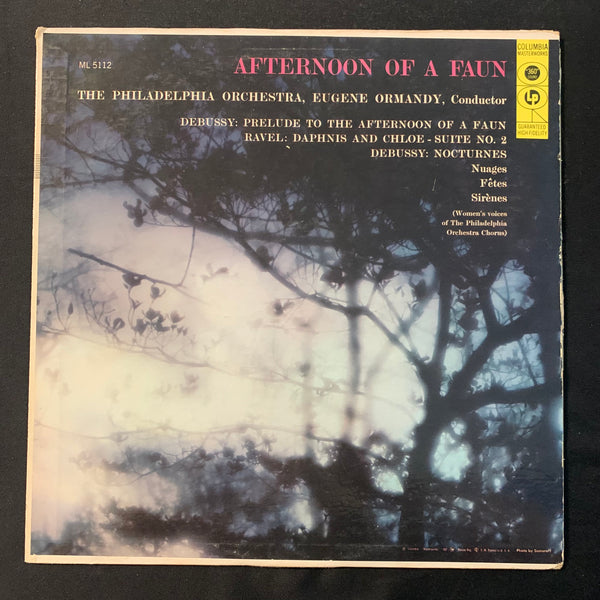 LP Afternoon of a Faun (1956) Philadelphia Orchestra, Eugene Ormandy, Ravel, Debussy VG+/VG vinyl record