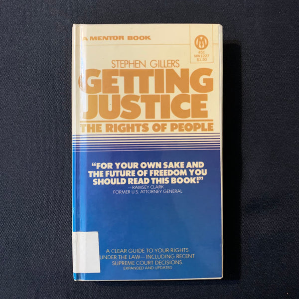 BOOK Stephen Gillers 'Getting Justice' (1973) library bound PB citizens rights