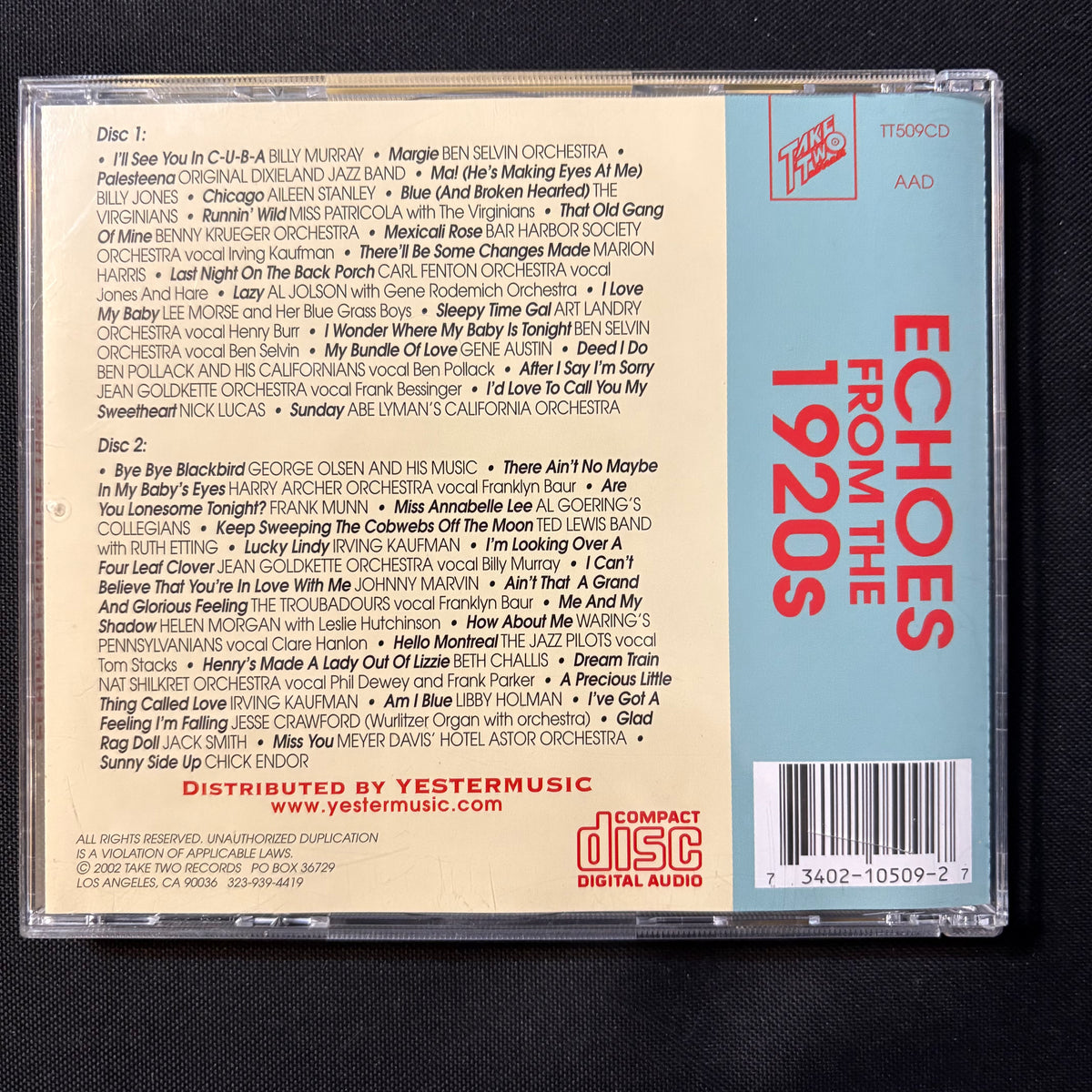 CD Echoes From the 1920s: 40 Vintage Jazz Age Recordings (2002) Al Jol ...