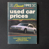 BOOK Edmund's Used Car Prices (1992) PB reference auto sales wholesale list