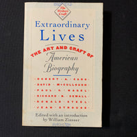 BOOK Zinsser (ed) 'Extraordinary Lives: The Art and Craft of American Biography' (1988) PB