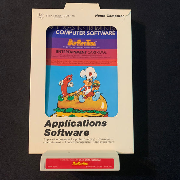 Texas Instrument Computer 1983 TEXAS INSTRUMENTS TI 99/4A Burgertime (1983) tested boxed video game c ...