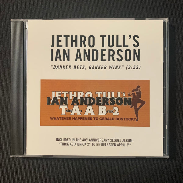CD Jethro Tull Ian Anderson 'Banker Bets, Banker Wins' (2012) 1 track promo DJ single Thick As a Brick 2