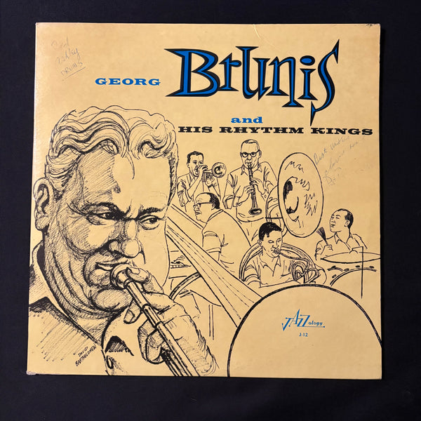 LP Georg Brunis and His Rhythm Kings' VG+/VG+ signed jazz vinyl record