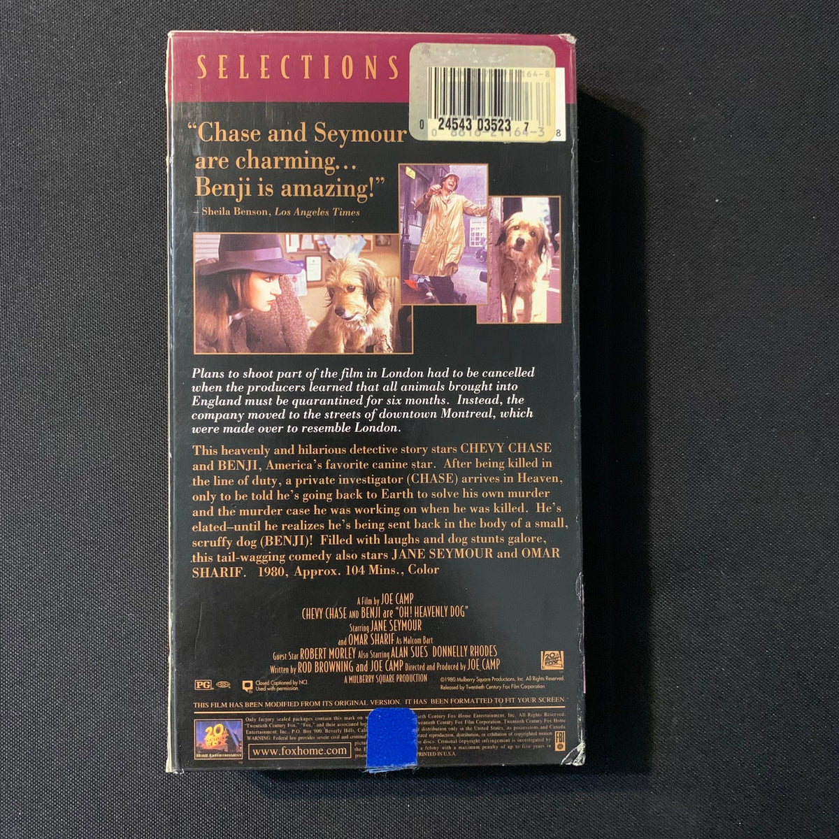 VHS Oh Heavenly Dog (1980) Chevy Chase, Jane Seymour, Benji – The Exile ...