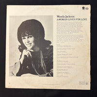 LP Wanda Jackson 'A Woman Lives For Love' (1970) VG+/VG vinyl record