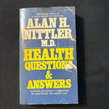 BOOK Alan H. Nittler 'Health Questions and Answers' (1977) PB natural health