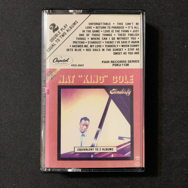 CASSETTE Nat King Cole 'Tenderly' (1986) Pair Records 2-on-1 tape Unforgettable