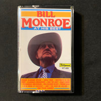 CASSETTE Bill Monroe 'At His Best' (1989) tape bluegrass Shady Grove, Muleskinner Blues