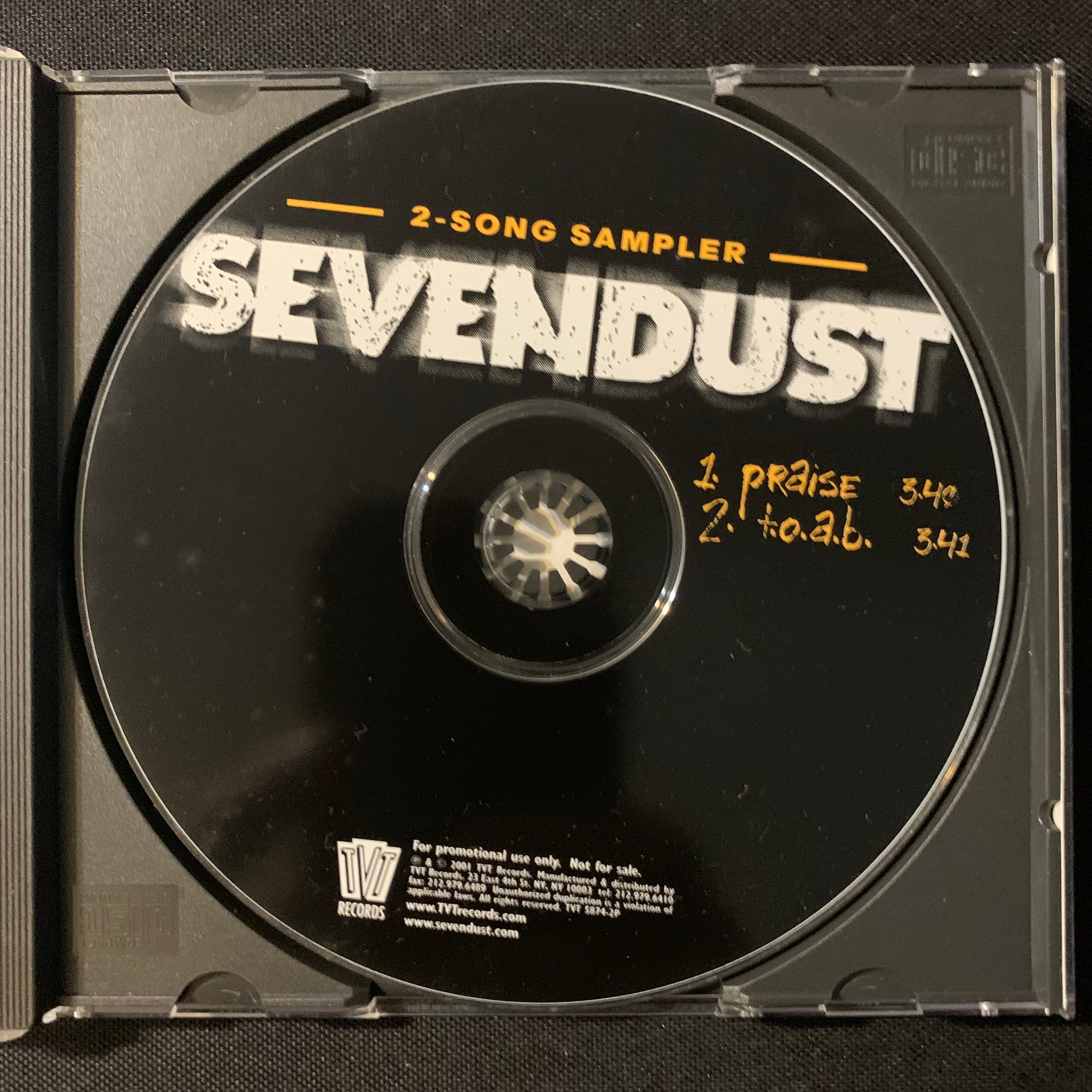 CD Sevendust '2-Song Sampler' (2001) Praise, T.O.A.B. rare DJ