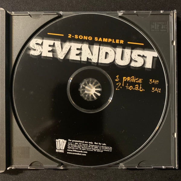 CD Sevendust '2-Song Sampler' (2001) Praise, T.O.A.B. rare DJ promo single