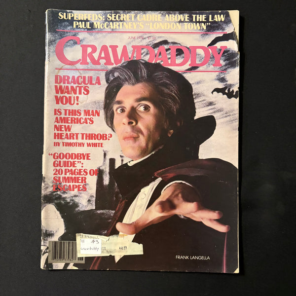 MAGAZINE Crawdaddy June 1978 Frank Langella, Dracula, Paul McCartney
