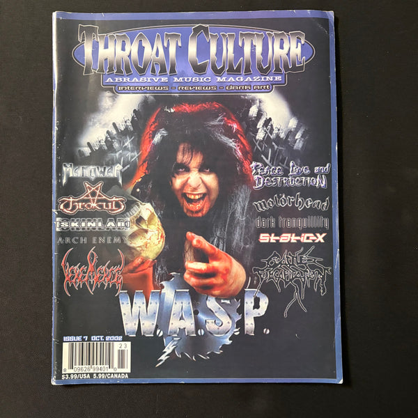 MAGAZINE Throat Culture 7 Oct 2002 W.A.S.P., Manowar, Motorhead, Cattle Decapitation