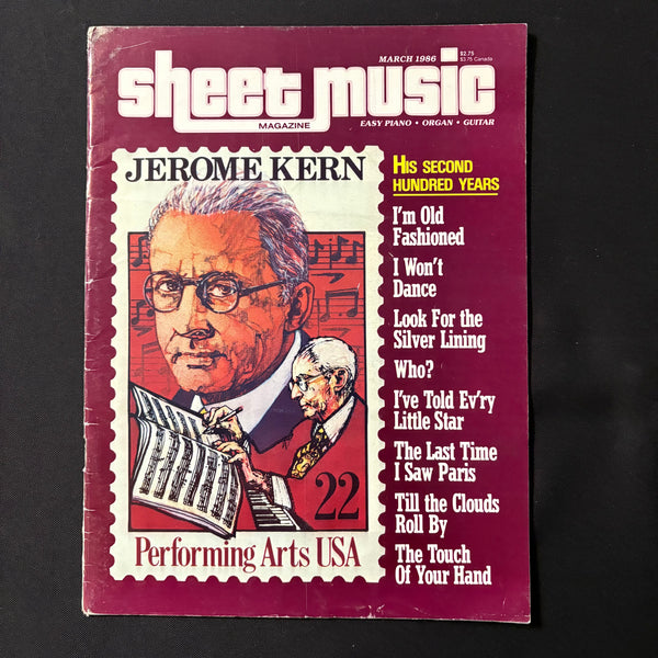MAGAZINE Sheet Music Mar 1986 Jerome Kern