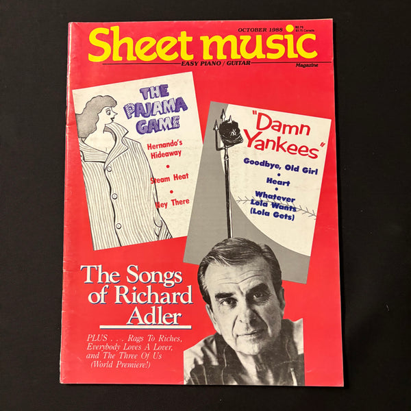 MAGAZINE Sheet Music Oct 1988 The Songs of Richard Adler