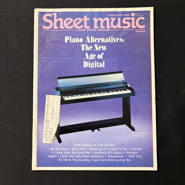 MAGAZINE Sheet Music Apr/May 1988 digital pianos, songs of the sixties