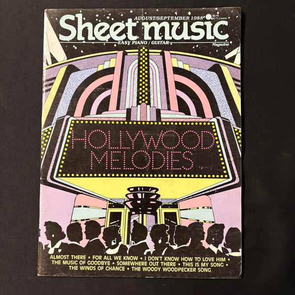 MAGAZINE Sheet Music Aug/Sep 1988 Hollywood Melodies