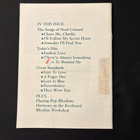 MAGAZINE Sheet Music Apr/May 1983 Sir Noel Coward, keyboard harmony