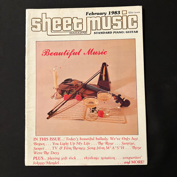 MAGAZINE Sheet Music Feb 1983 beautiful music, soft rock, Johnny Mandel