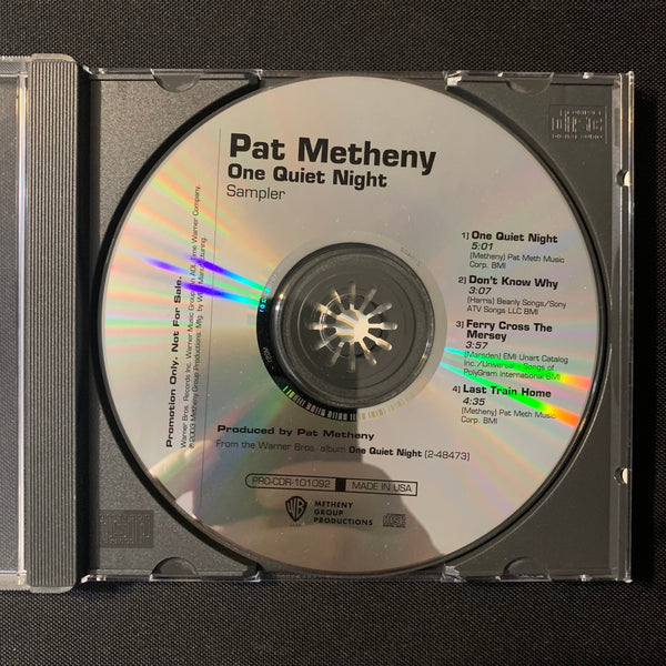 CD Pat Metheny 'One Quiet Night Sampler' (2003) promotional jazz Warner Brothers
