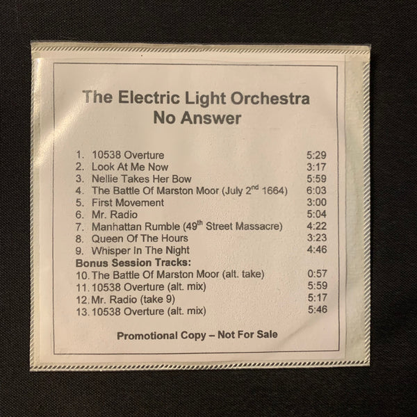 CD Electric Light Orchestra 'No Answer' reissue promo Epic/Legacy remaster