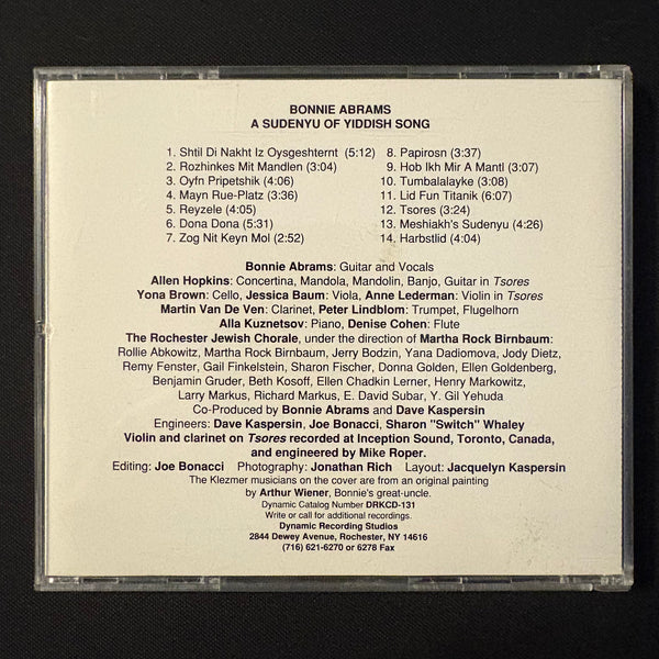 CD Bonnie Abrams 'A Sudenyu of Yiddish Song' (1993) advance promo Jewish music
