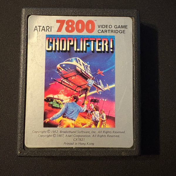 ATARI 7800 Choplifter (1987) tested video game cartridge helicopter arcade