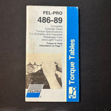 BOOK Fel-Pro 486-89 Torque Tables (1989) car repair booklet cylinder head torque specifications