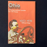MAP Ohio official 1978 highway transportation travel road map tourism vintage