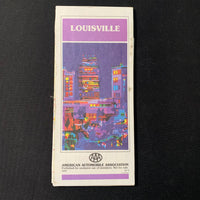 MAP Louisville Kentucky AAA 1987 travel roadmap highway tourism vacation