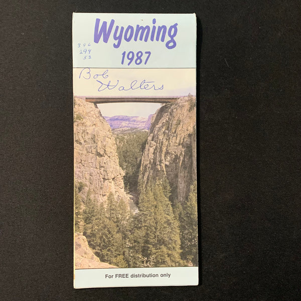 MAP Wyoming 1987 travel transportation road vintage highway official state