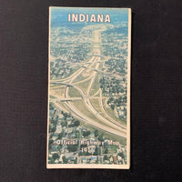 MAP Indiana 1977 official highway road transportation state map vintage travel