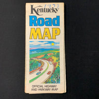 MAP Kentucky 1977 official road highway transportation map vintage travel