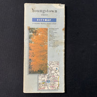 MAP Youngstown Ohio 1988 city travel road map fair condition vintage USA