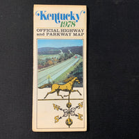 MAP Kentucky 1978 official highway and parkway road map travel vintage Bluegrass