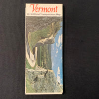 MAP Vermont 1974 official road transportation highway map vintage travel