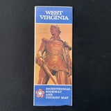 MAP West Virginia 1976 state highway road travel transportation map bicentennial