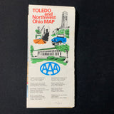 MAP Toledo Northwest Ohio 1980 AAA vintage travel road map city highway