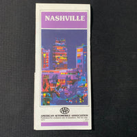 MAP Nashville Tennessee vintage 1987 road map AAA highway travel tourism