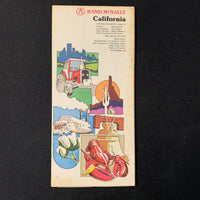 MAP California Rand McNally vintage 1970s highway road map travel tourism Los Angeles