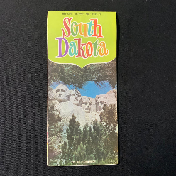 MAP South Dakota vintage 1971-1972 highway map travel tourism