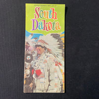 MAP South Dakota vintage 1971-1972 highway map travel tourism